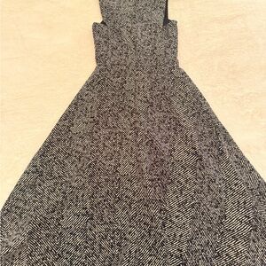 Zara Black and White Maxi Dress with Herringbone Print